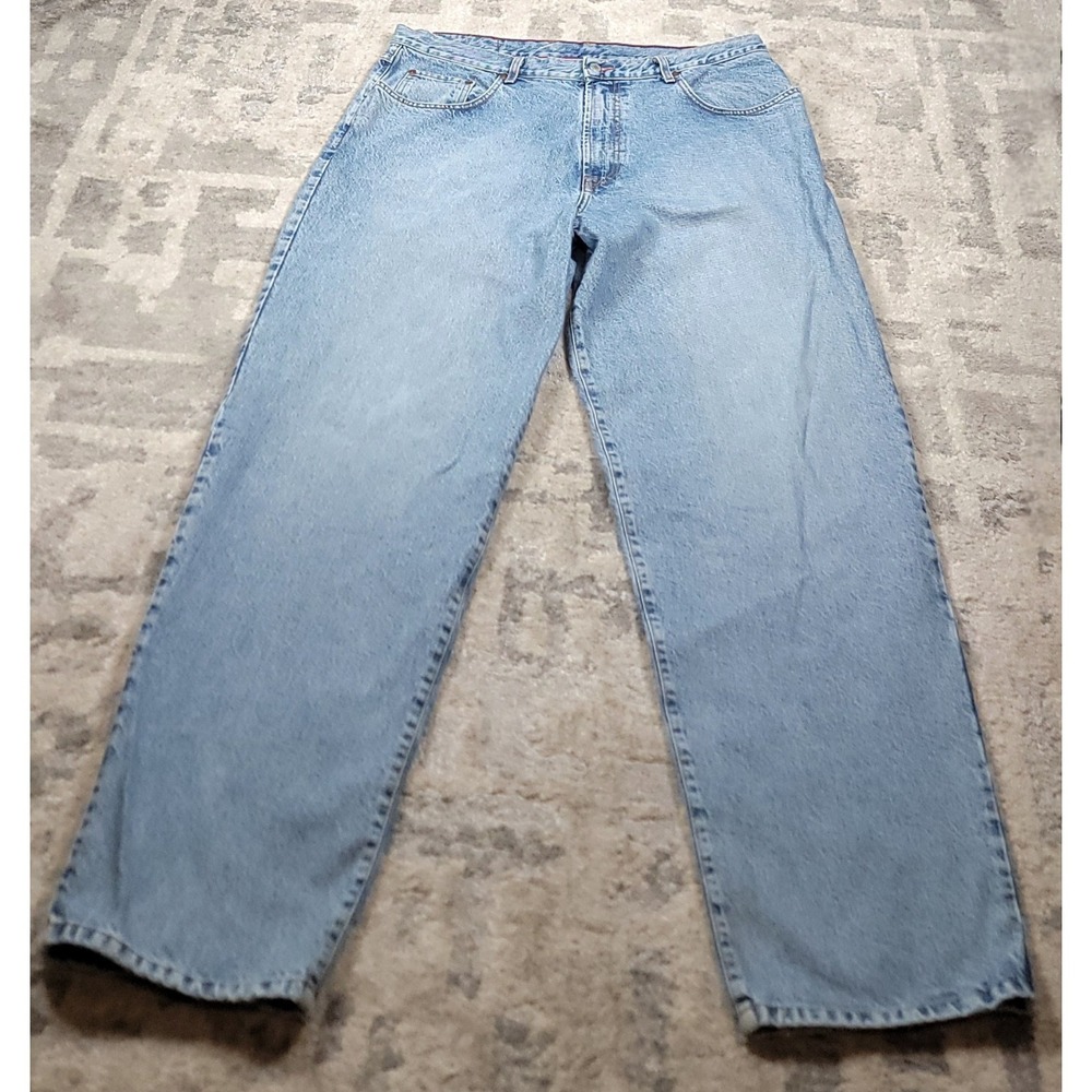 VTG Lucky Brand Dungarees By Gene Montesano Men's Blue Loose Baggy Jeans 40x33